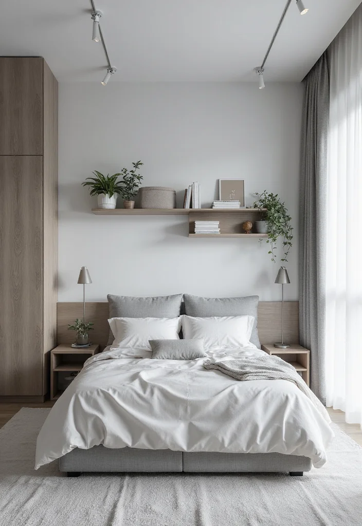 14 Grey and White Bedroom Ideas for Clean Calm Modern Neutrals - 5. Minimalist Chic
