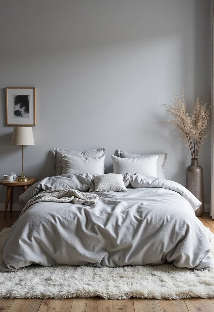 14 Grey and White Bedroom Ideas for Clean Calm Modern Neutrals - 7. Cozy Textural Layers