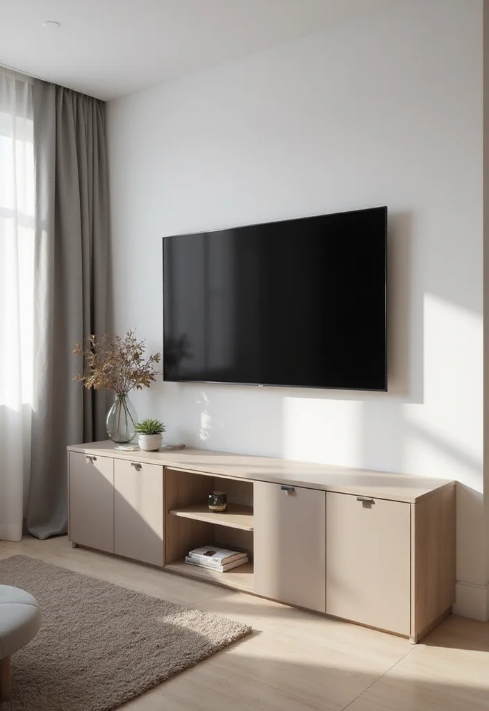 14 Living Room TV Ideas for Clean Stylish Functional Setup - 4. Smart TV with Minimalist Wall Mount