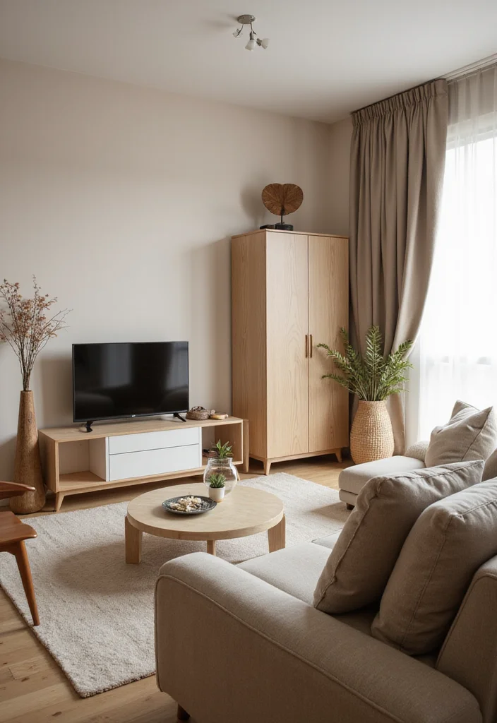 14 Living Room TV Ideas for Clean Stylish Functional Setup - 5. Compact Furniture for a Cozy Setup