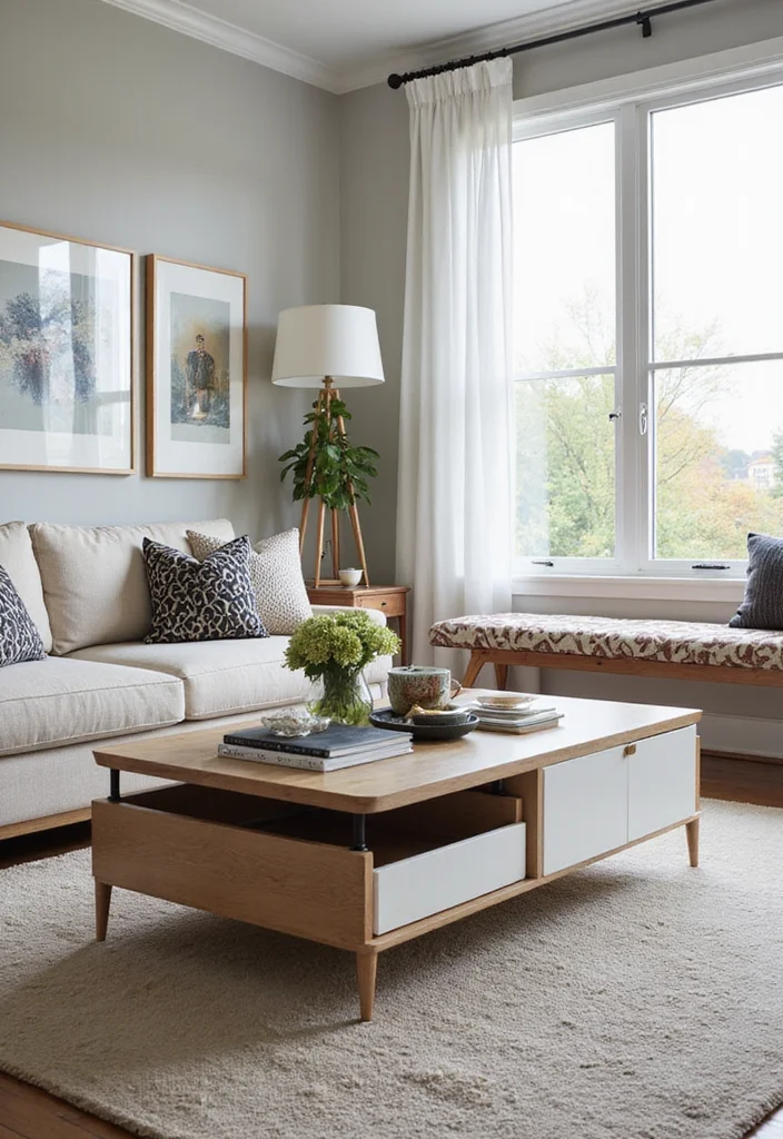 14 Living Room TV Ideas for Clean Stylish Functional Setup - 7. Multi-functional Furniture