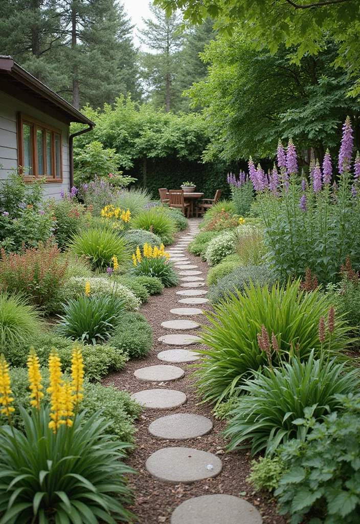 14 Long Backyard Ideas Design for Functional Beautiful Space - 1. Native Plant Garden