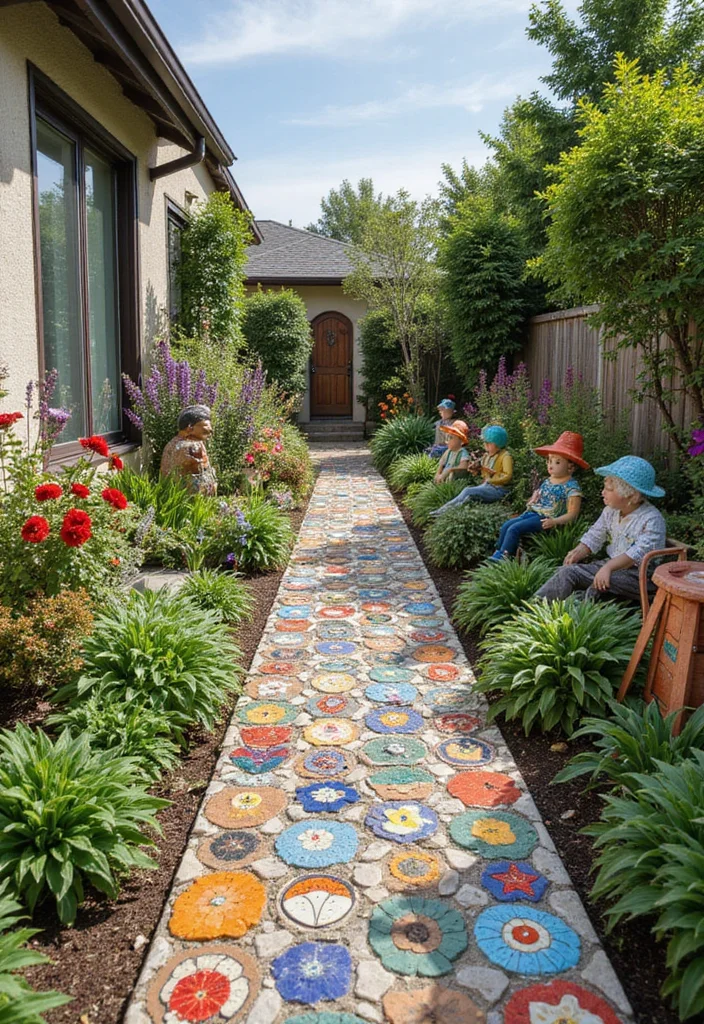 14 Long Backyard Ideas Design for Functional Beautiful Space - 10. Garden Art Installations