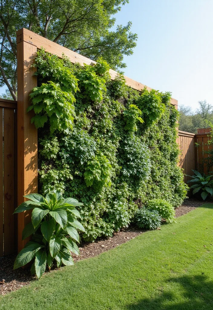14 Long Backyard Ideas Design for Functional Beautiful Space - 12. Vertical Garden Wall