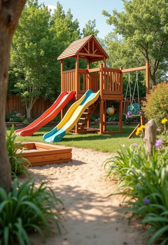 14 Long Backyard Ideas Design for Functional Beautiful Space - 7. Functional Play Area
