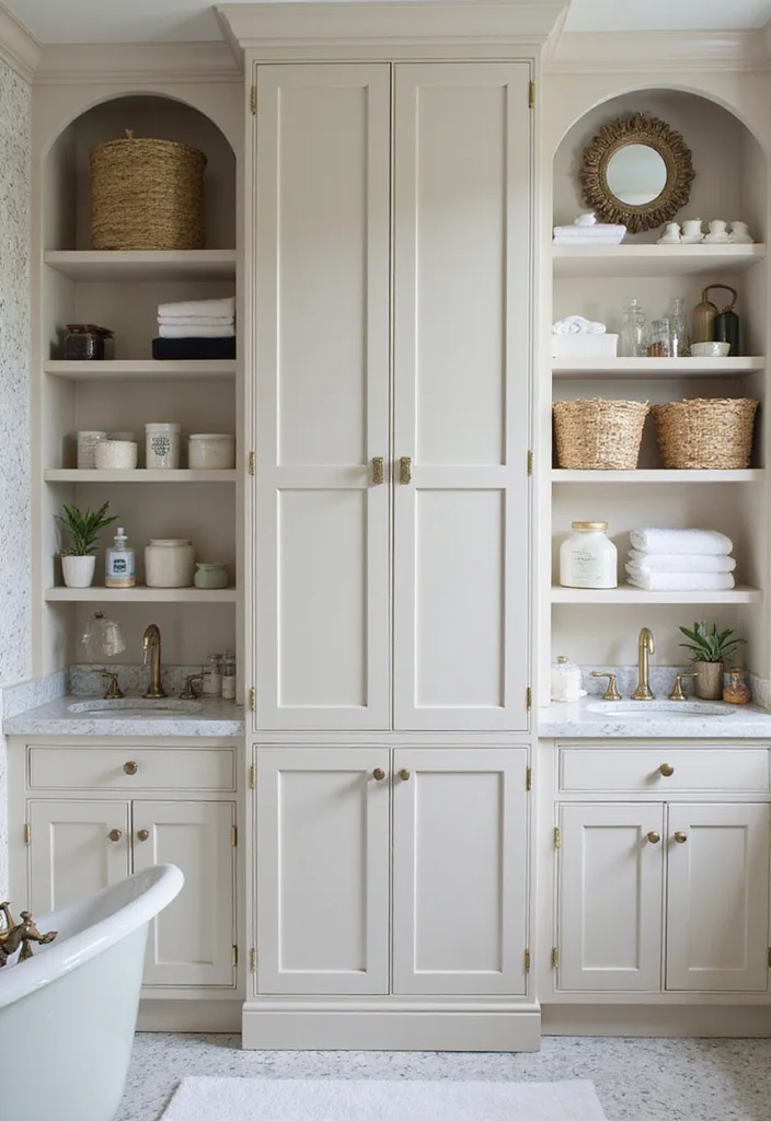 14 Long Narrow Bathroom Ideas for Better Flow and Smart Layouts - 1. Vertical Storage Solutions