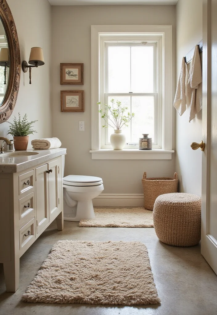 14 Long Narrow Bathroom Ideas for Better Flow and Smart Layouts - 12. Cozy Rugs and Mats
