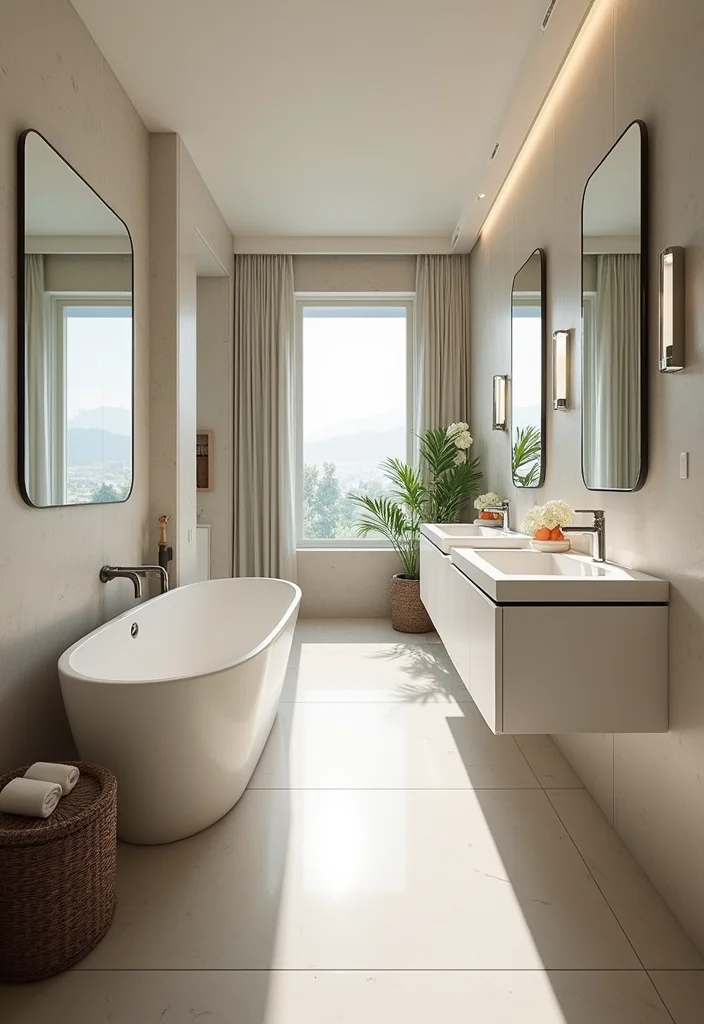 14 Long Narrow Bathroom Ideas for Better Flow and Smart Layouts - 2. Mirrors to Magnify