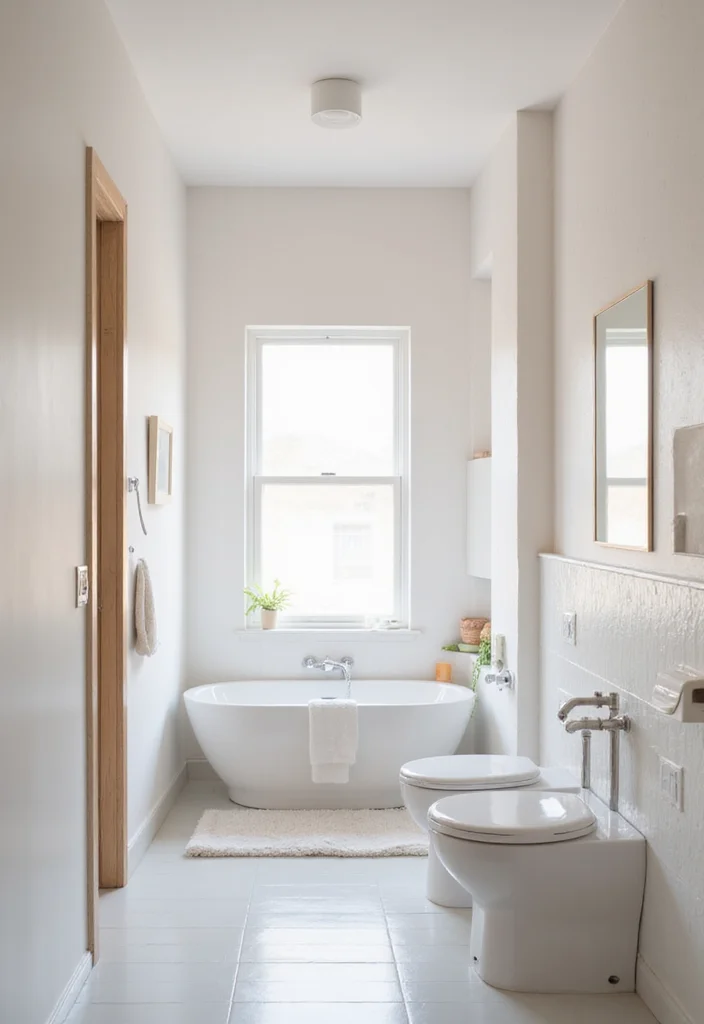 14 Long Narrow Bathroom Ideas for Better Flow and Smart Layouts - 4. Light Color Palettes