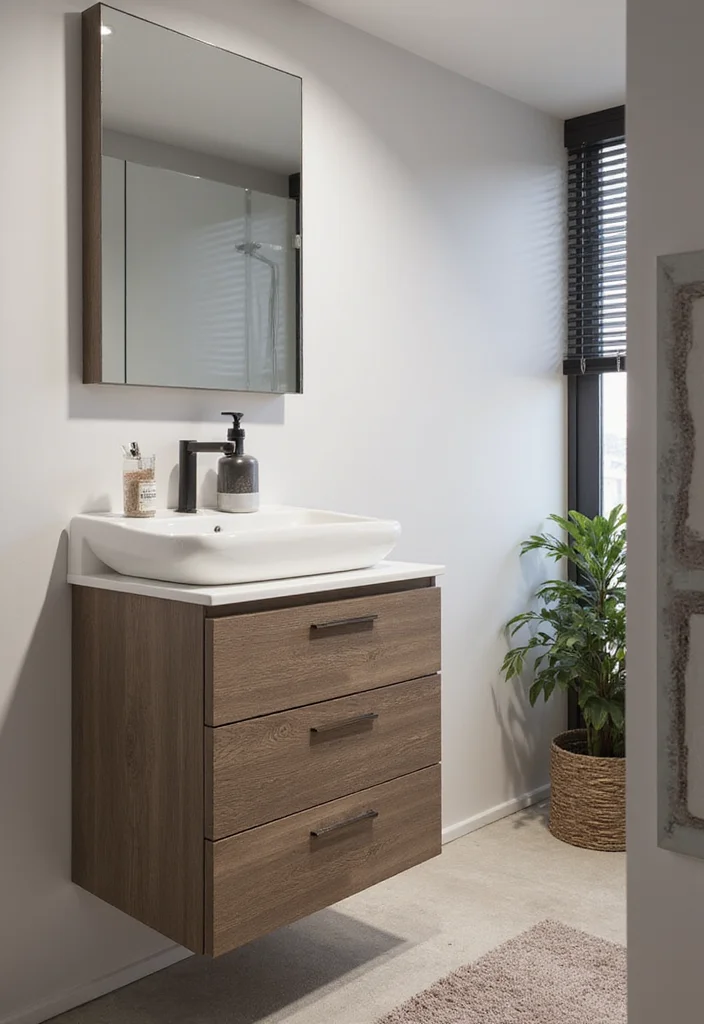 14 Long Narrow Bathroom Ideas for Better Flow and Smart Layouts - 5. Floating Vanities