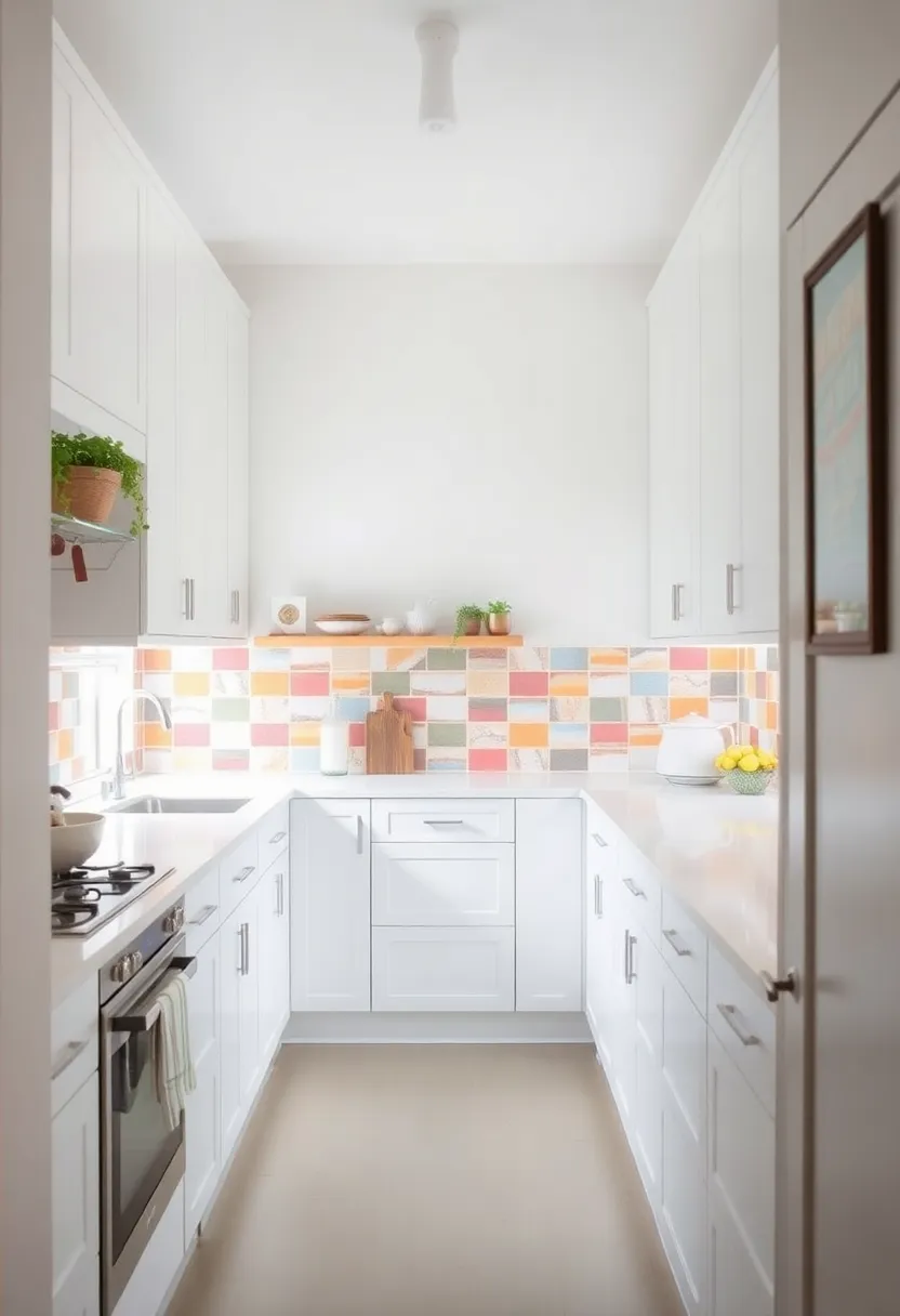 14 Narrow Kitchen Ideas for Efficient Streamlined Layouts - 7. Bright Color Schemes