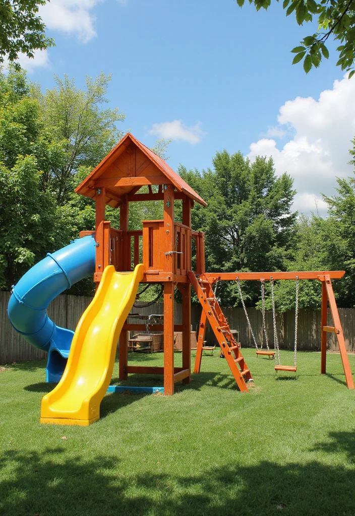 14 Sloped Backyard Ideas for Smart Terraced Useful Design - 10. Playful Sloped Playground