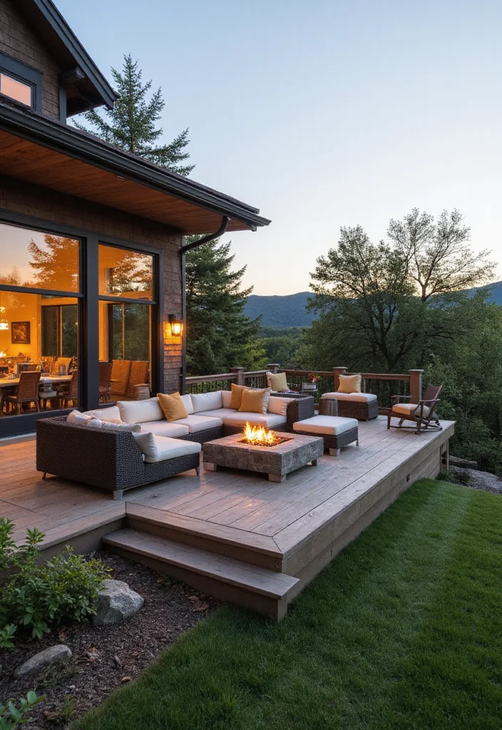 14 Sloped Backyard Ideas for Smart Terraced Useful Design - 8. Elevated Deck or Patio