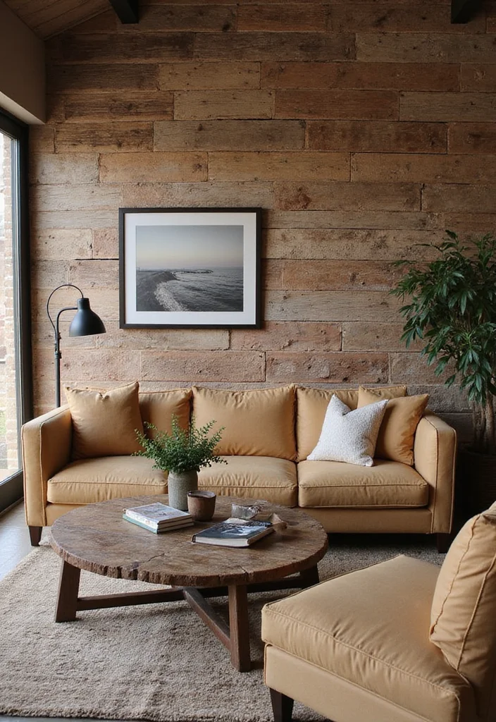 14 Western Living Room Ideas for Rustic Warm Americana Style - 11. Rustic Wall Treatments
