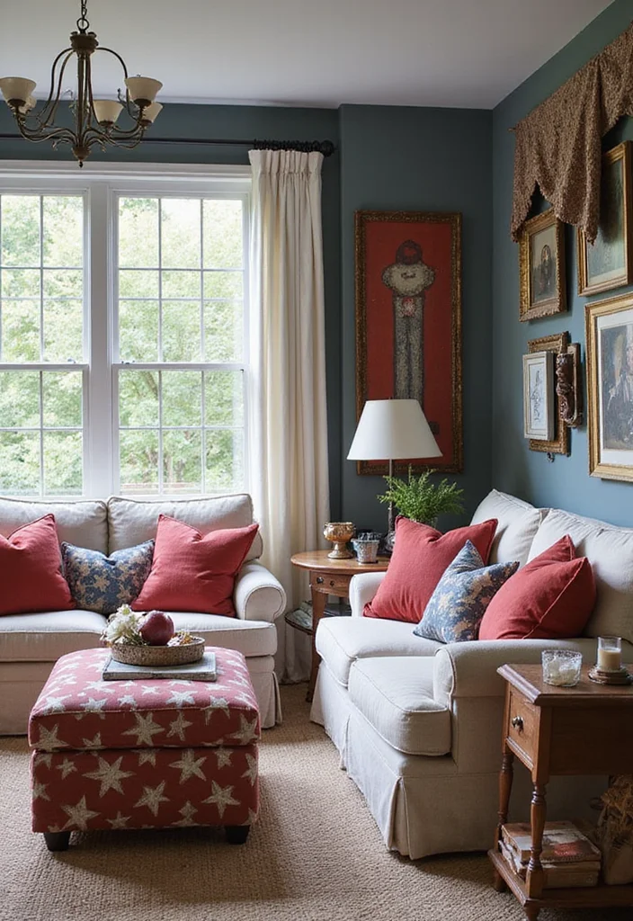 14 Western Living Room Ideas for Rustic Warm Americana Style - 2. Americana Color Palette