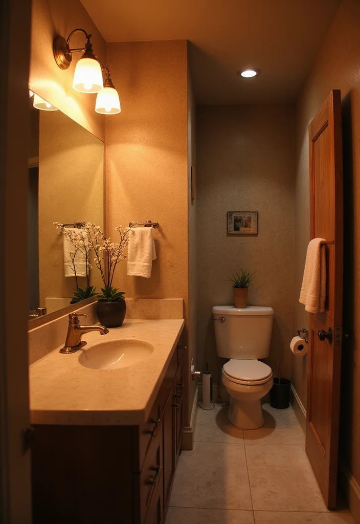 15 Cozy Bathroom Ideas for Warm Relaxing Comfortable Spaces - 11. Warm Lighting Fixtures