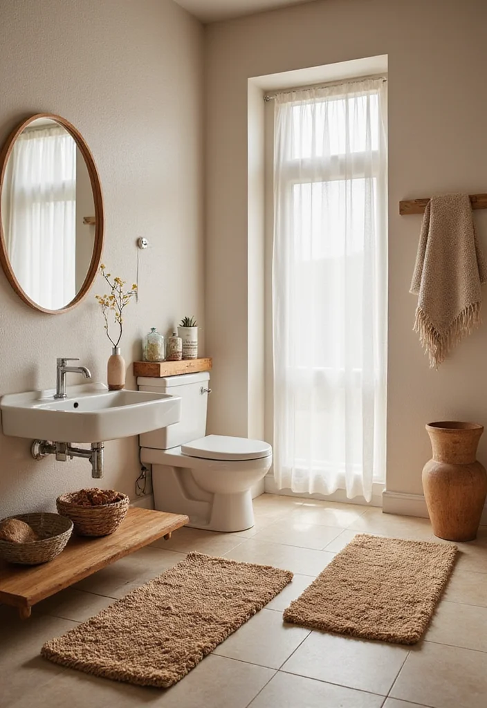 15 Cozy Bathroom Ideas for Warm Relaxing Comfortable Spaces - 14. Warm Rugs for Comfort