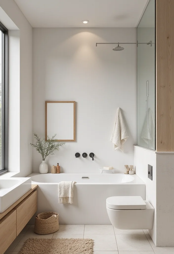 15 Cozy Bathroom Ideas for Warm Relaxing Comfortable Spaces - 7. Minimalist Design for Easy Maintenance