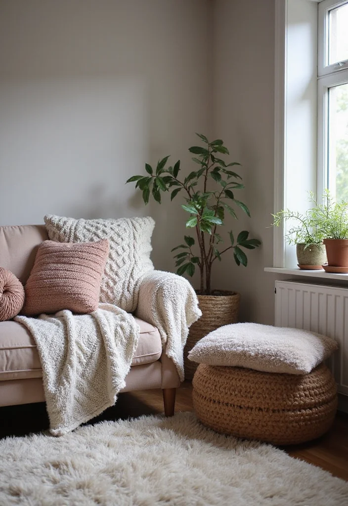 15 Small Cozy Living Room Ideas for Warm Inviting Comfort - 1. Soft Textiles for Comfort