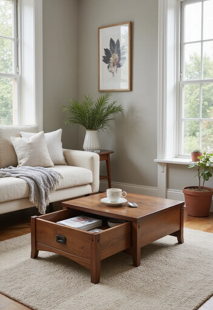 15 Small Cozy Living Room Ideas for Warm Inviting Comfort - 10. Compact Coffee Tables
