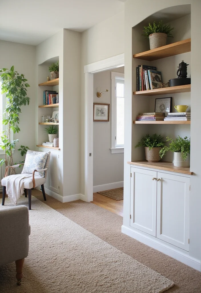15 Small Cozy Living Room Ideas for Warm Inviting Comfort - 12. Built-In Shelving