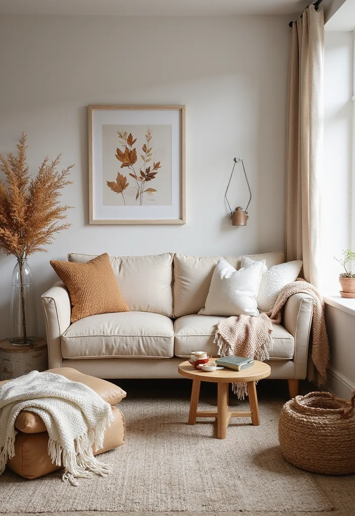 15 Small Cozy Living Room Ideas for Warm Inviting Comfort - 15. Seasonal Decor Swaps