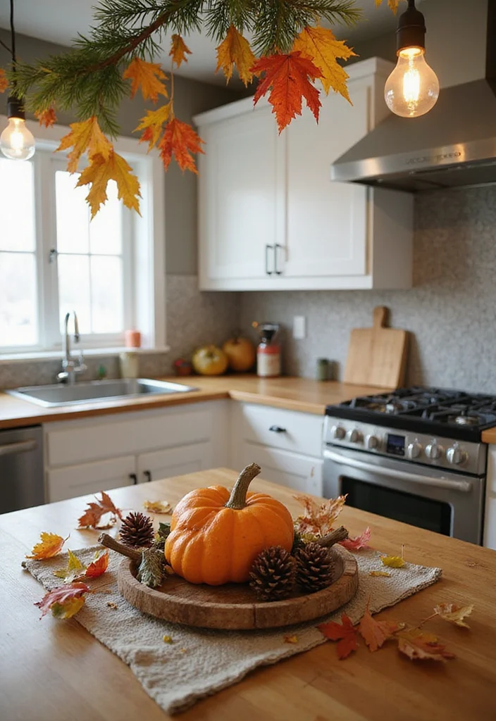 16 Beautiful Kitchen Ideas for Stylish Warm Everyday Appeal - 15. Add Seasonal Decor