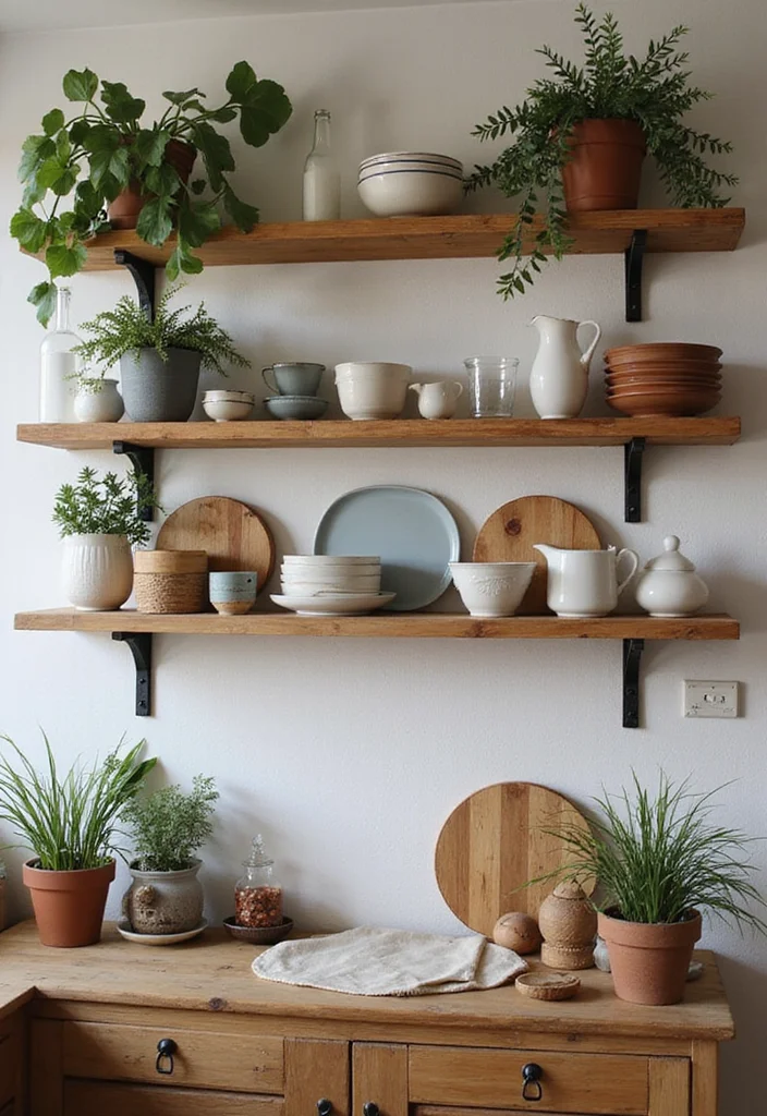 16 Beautiful Kitchen Ideas for Stylish Warm Everyday Appeal - 3. Showcase Open Shelving