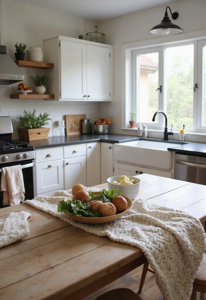 16 Beautiful Kitchen Ideas for Stylish Warm Everyday Appeal - 9. Use Cozy Textiles