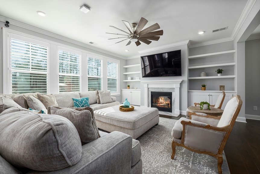 ceiling fan size for living room