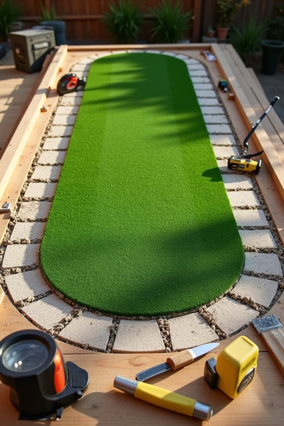 10 Steps to Do It Yourself and Build a Backyard Putting Green 3 crushed rock base essential tools
