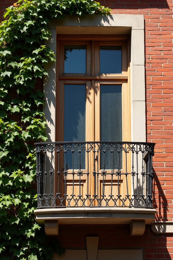 decorative railing over window