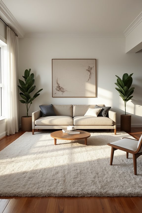 larger rug anchors seating area