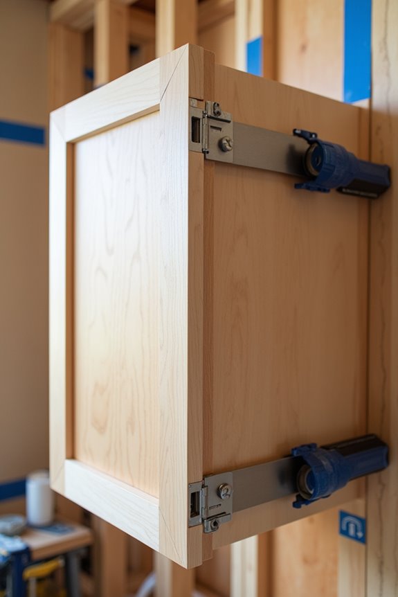 locate studs level secure cabinets