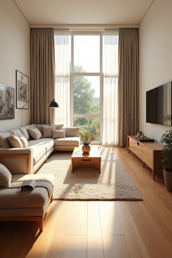 long living room layout planning