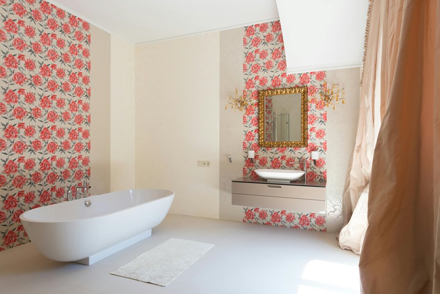 peel and stick bathroom wallpaper suitability