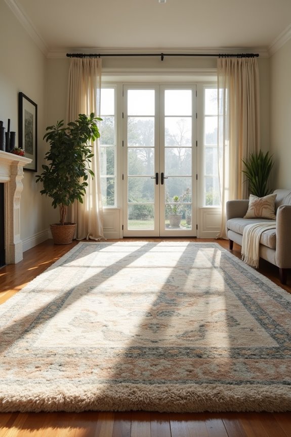 rug placement preserves clear traffic