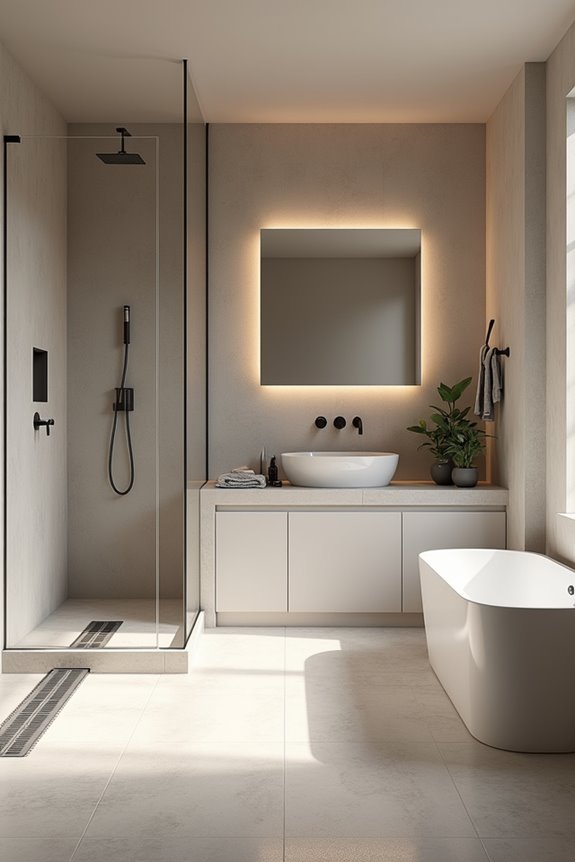 shower focal point clear spacing