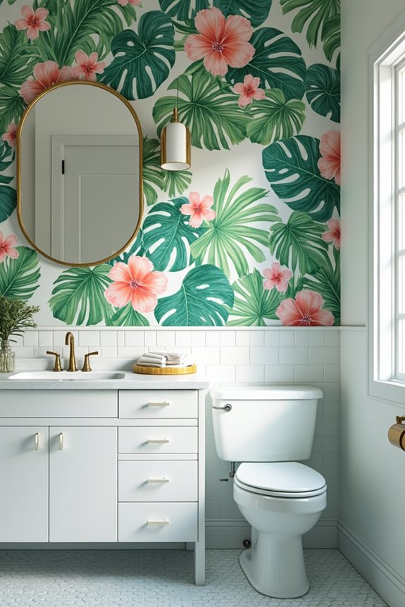 tropical floral tile inspired prints