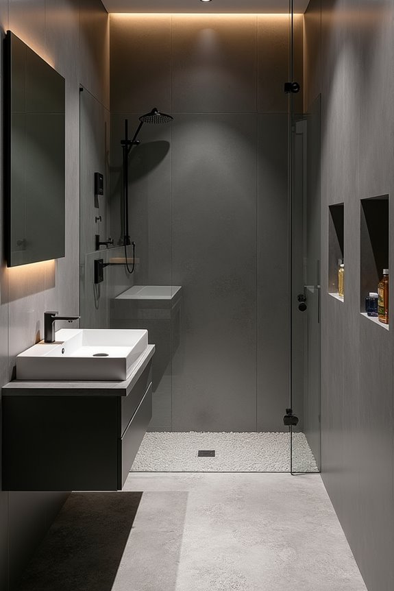 tub and shower dry run layout